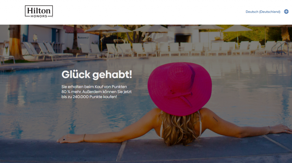 Hilton Punkte Bonus 80 Prozent September Oktober 2025