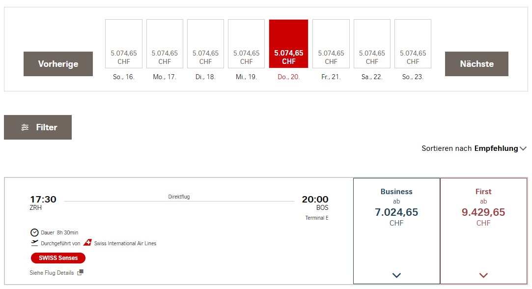 SWISS A350 ZRH BOS Start November 2025 CH Version