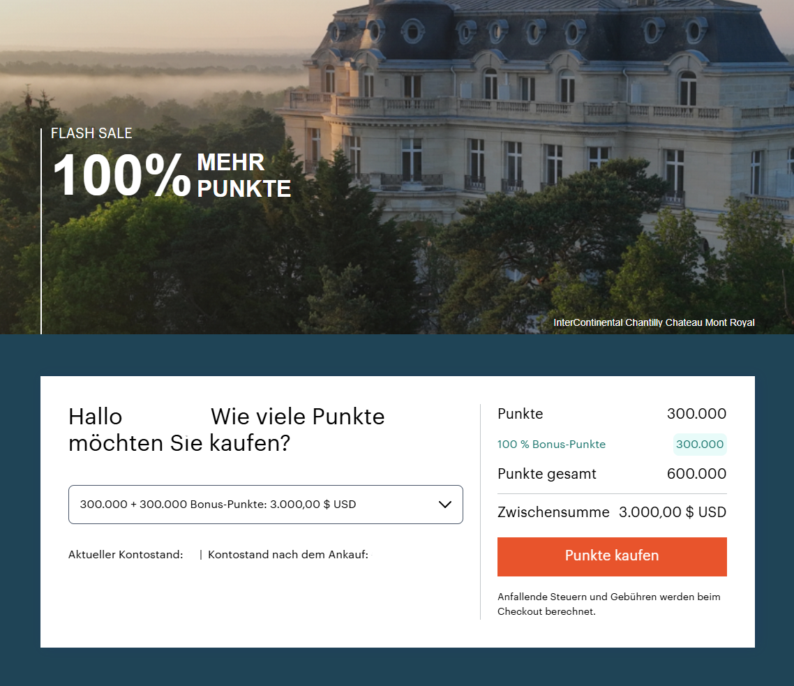 IHG Punkte Bonus 100 Prozent Oktober 2025