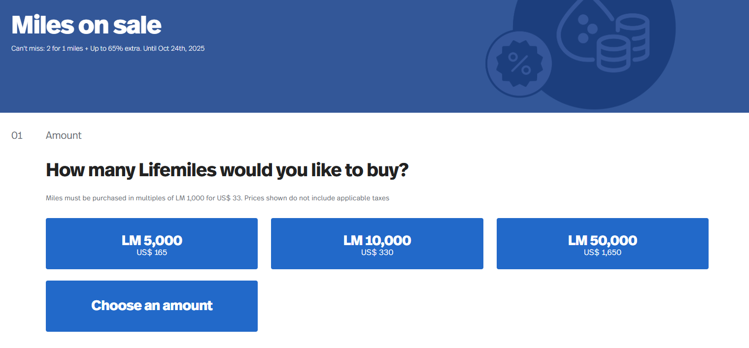 Lifemiles Buy Miles Oktober 2025