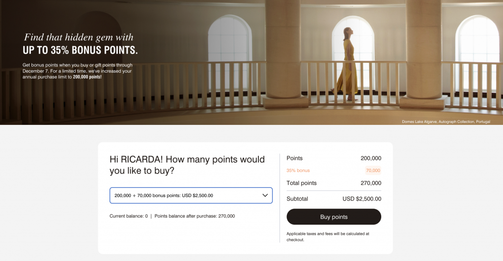 Marriott Bonvoy Punkte Bonus Oktober 2025