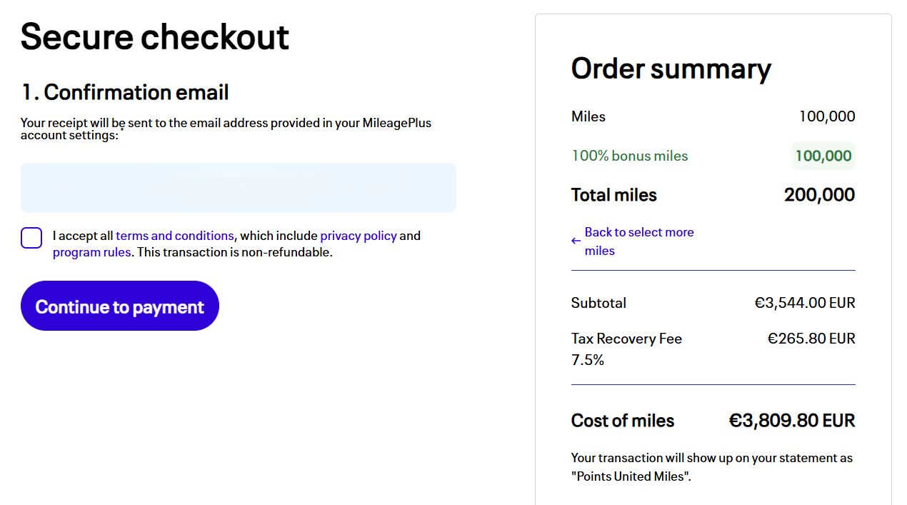 United Meilen 100 Prozent Bonus November 2025 Checkout