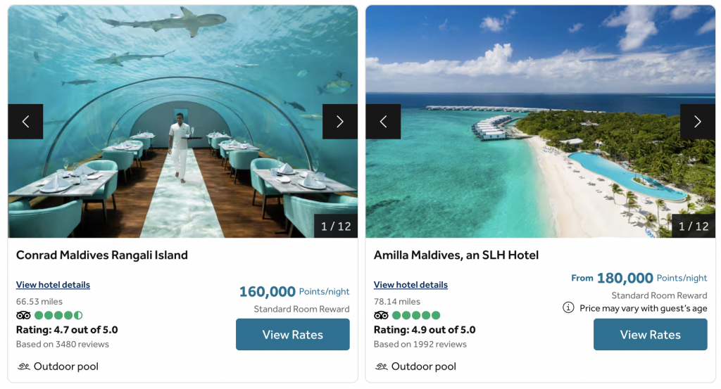 Hilton Group Malediven Punkte Preise