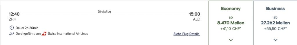 Swiss Zuerich Alicante