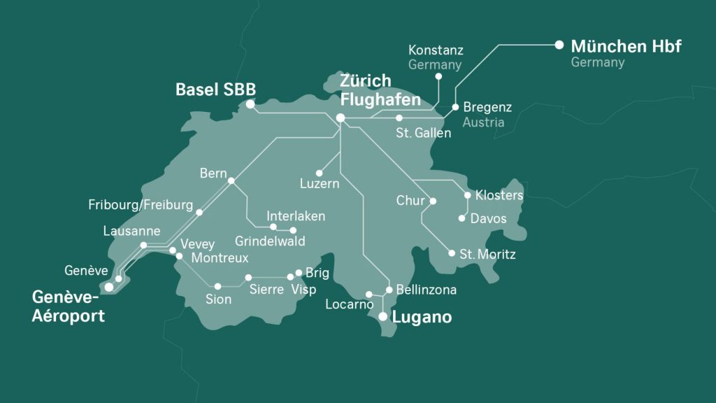 SWISS Air Rail Streckennetz