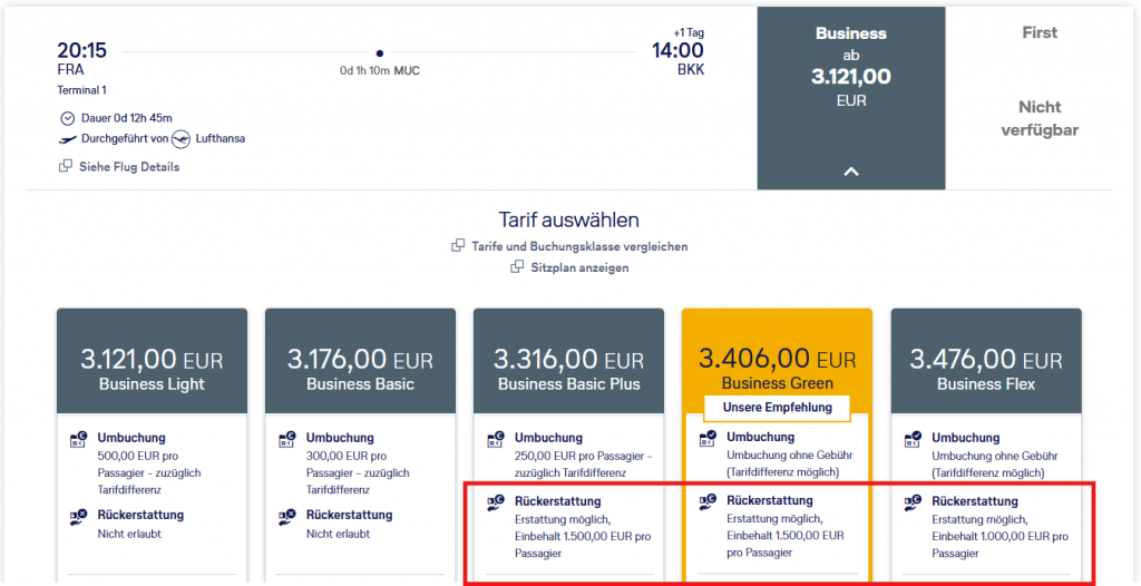 Erstattungsgebuehren LH Group April 2026 Business