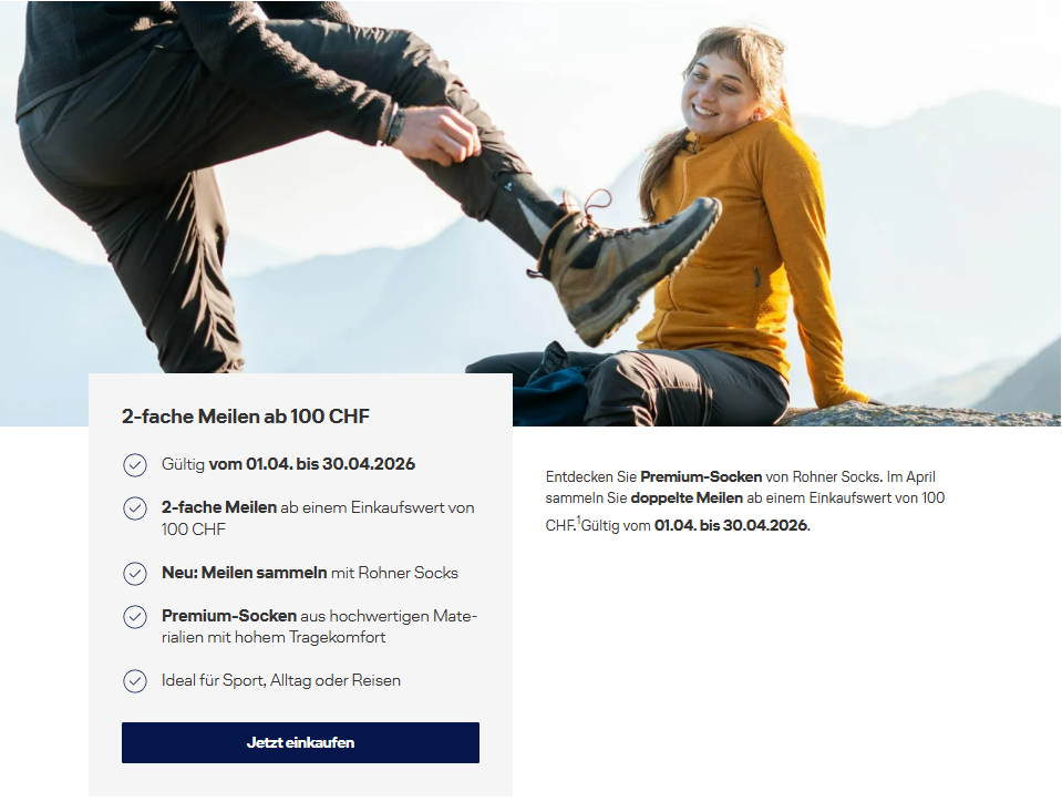 Miles And More Rohner Deal CH April