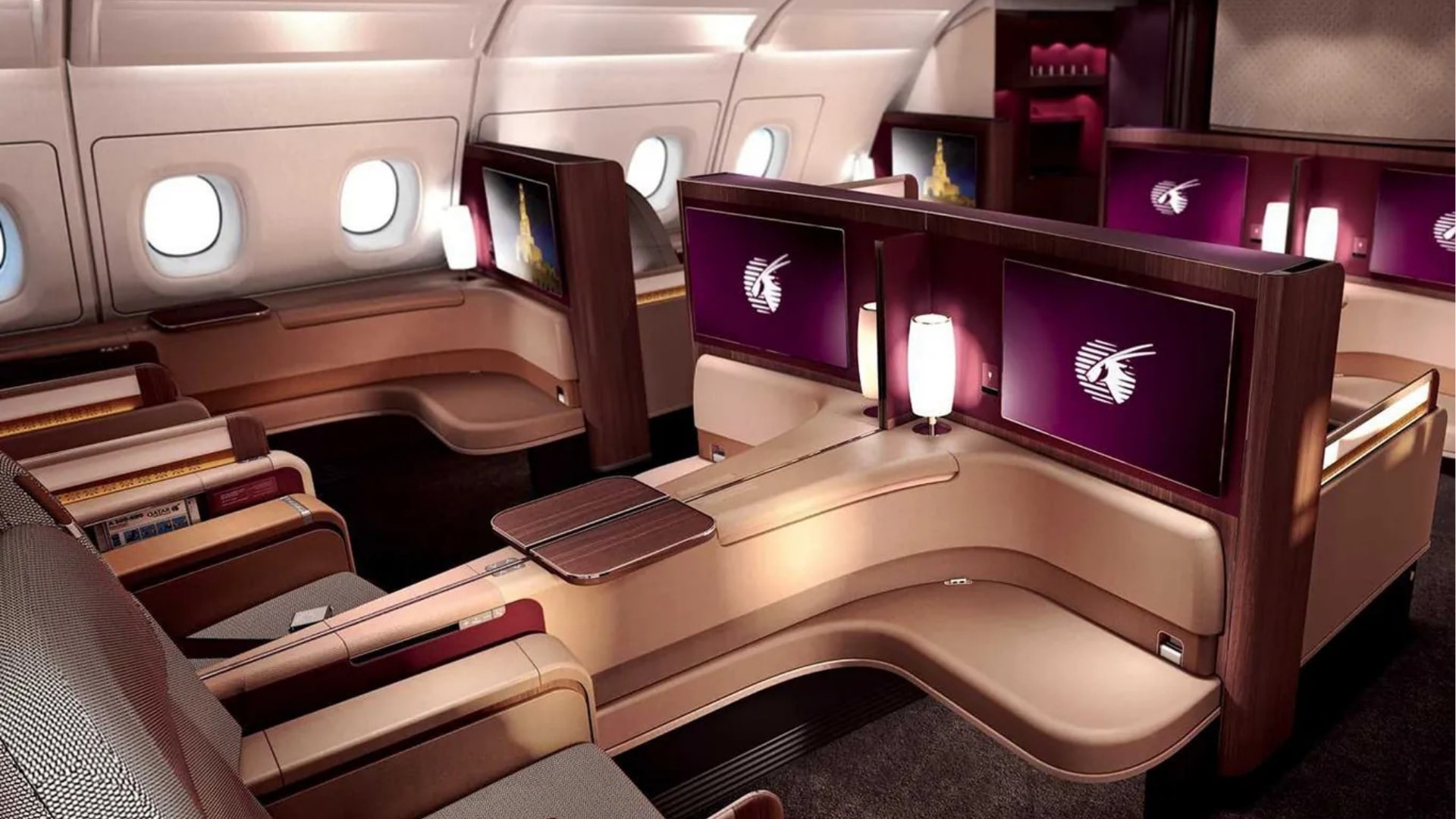 Qatar Airways First Class A380 Doppelsitz MItte Qatar Airways