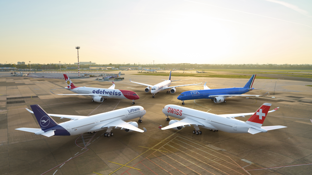 Lufthansa Group A350 900 Boden Formation Render