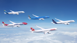 Lufthansa Group A350 900 Flug Formation Render