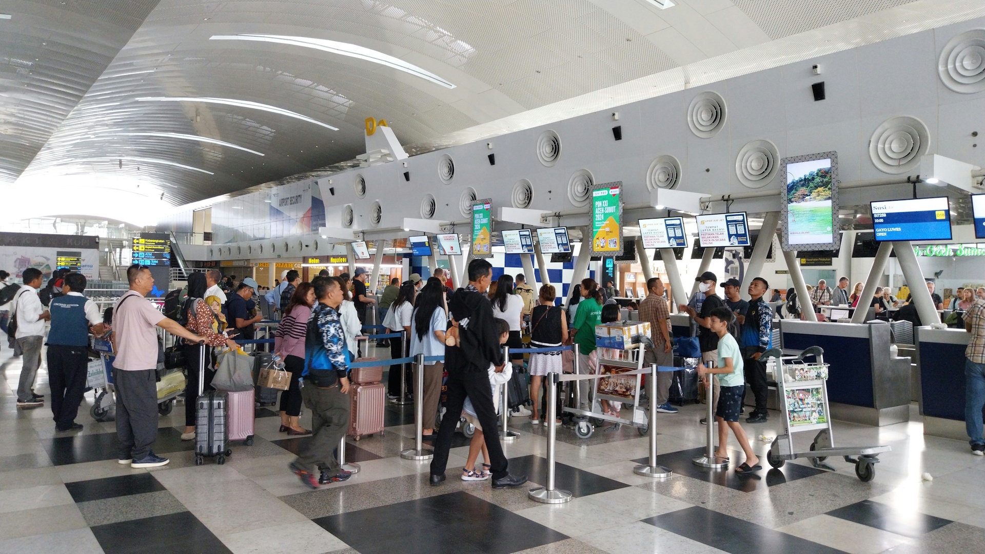 Flughafen Warteschlange Schalter