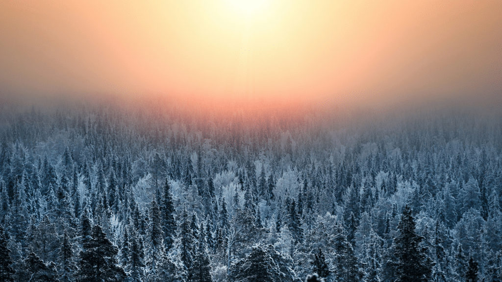Finnisch Lappland Sonnenuntergang