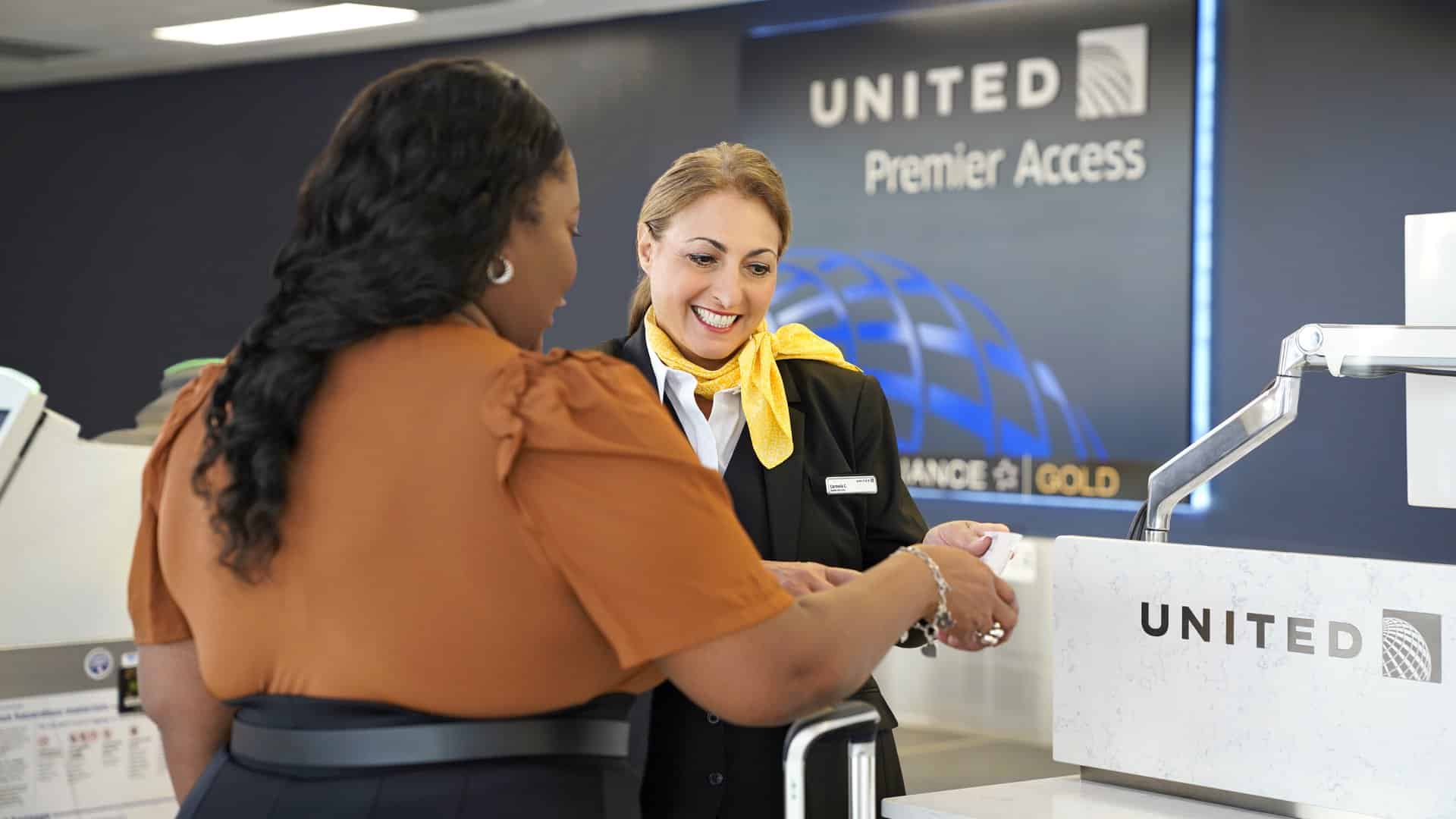 United Premier Access Schalter am Flughafen